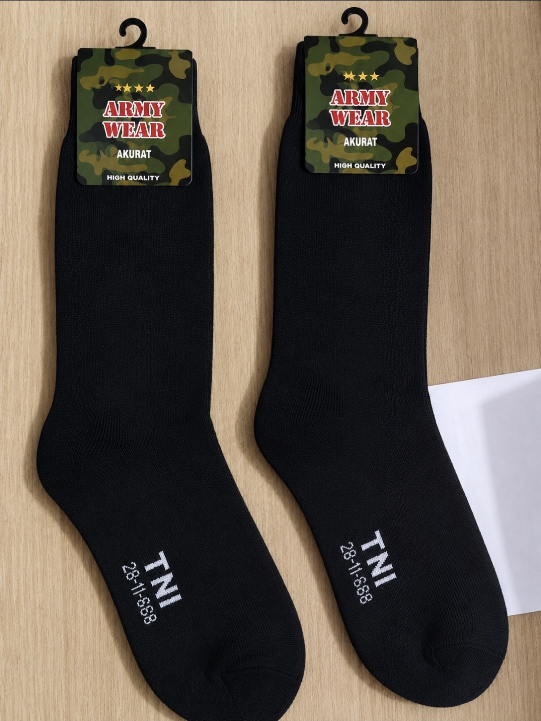 3 pasang kaos kaki TNI/PORLI PDL hitam tebal dengan KEMASAN