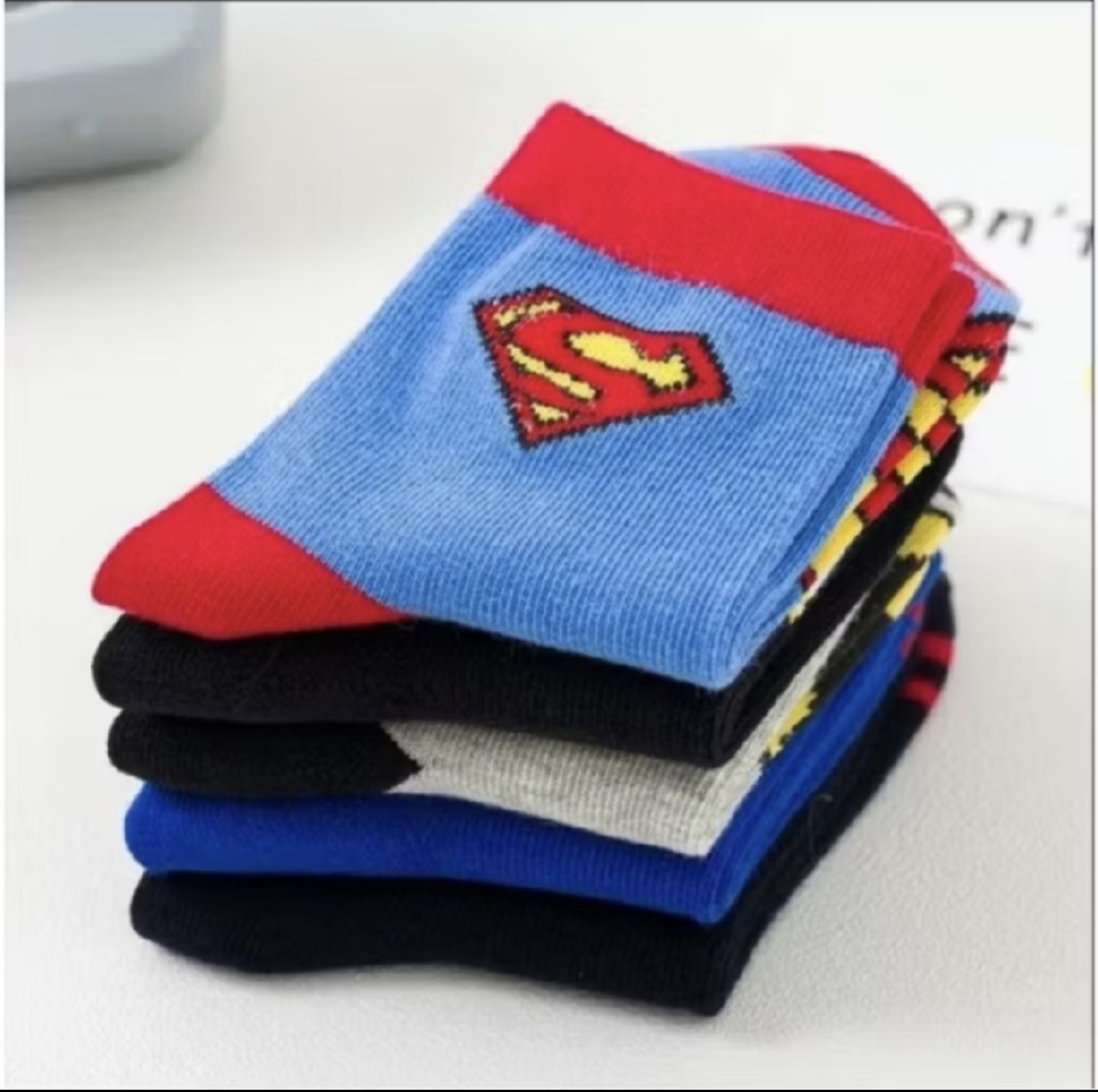 3 pasang kaos kaki anak TK/PAUD motif super hero Random 3