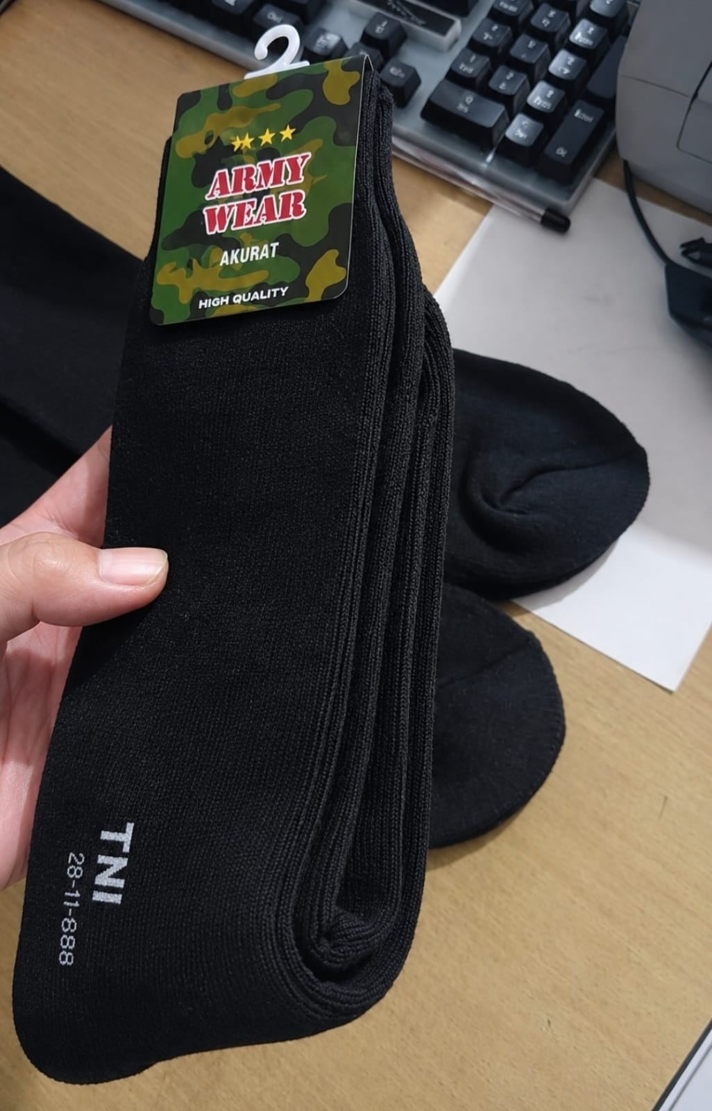 ( 12 pasang ) kaos kaki super tebal TNI/PORLI hitam tebal/kaos kaki PDL panjang 4