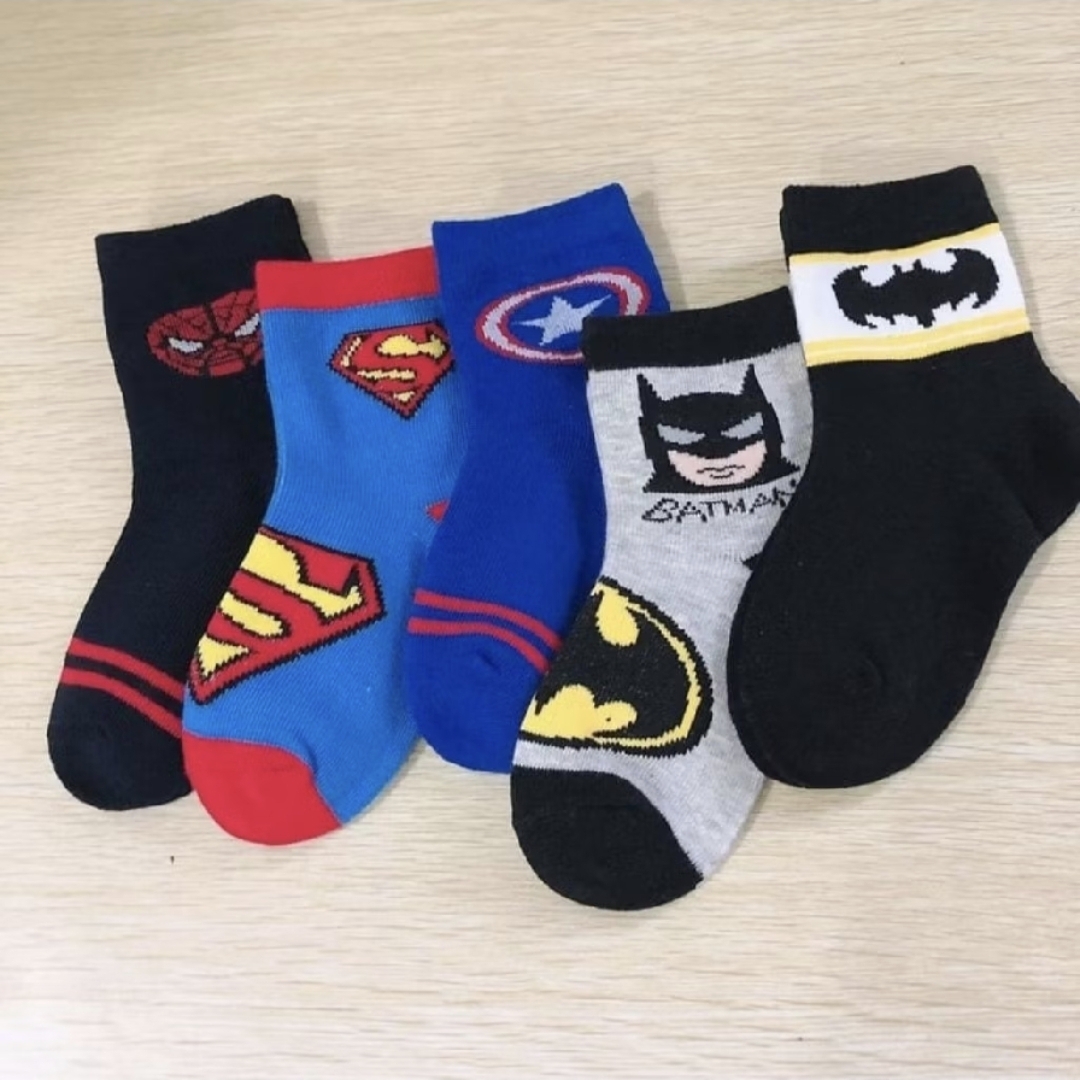 12 pasang kaos kaki anak TK PAUD motif super hero random 4